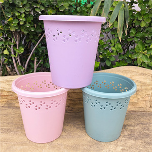 Cylindrical Perforated <b>Plastic</b> Wastebasket Mixed Color Indoor Storage <b>Bin</b> For Living Room Bedroom <b>Kitchen</b> Toilet - Product Image 3