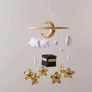 Caja de Música Nórdica de Estilo Medio Oriente, Caja de Música Negra, Móvil para Cuna de Bebé, Móvil de Fieltro Hecho a Mano para Cuna, Juguete Relajante para Dormir para Bebés - Product Image 6
