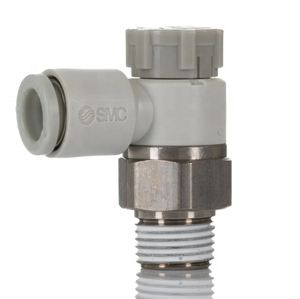 Nouveau contrôleur de vitesse en ligne SMC |   Modèle AS2201F-01-06S avec raccord à enfoncement pour une installation facile et un contrôle précis du débit d'air - Product Image 6