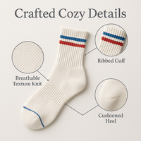 Chaussettes de sport Mushafeier 100% coton, imprimé animal, maille respirante, séchage rapide, écologiques, tricotées, rayures bleues et rouges, automne, homme