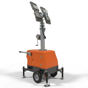Torre de Iluminación Móvil de 7M 9M con LED, Elevación Hidráulica Eléctrica, Iluminación de Emergencia, Alimentación CA, Base de Acero Naranja - Product Image 4