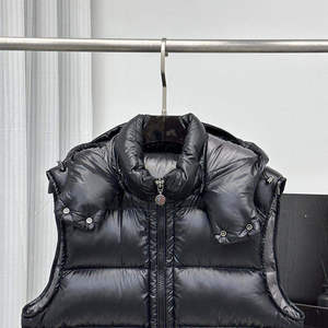 Chaleco Acolchado con Capucha para Hombre, Color Sólido, Cierre Frontal con Cremallera, Cortavientos, Ropa Casual de Invierno - Product Image 5