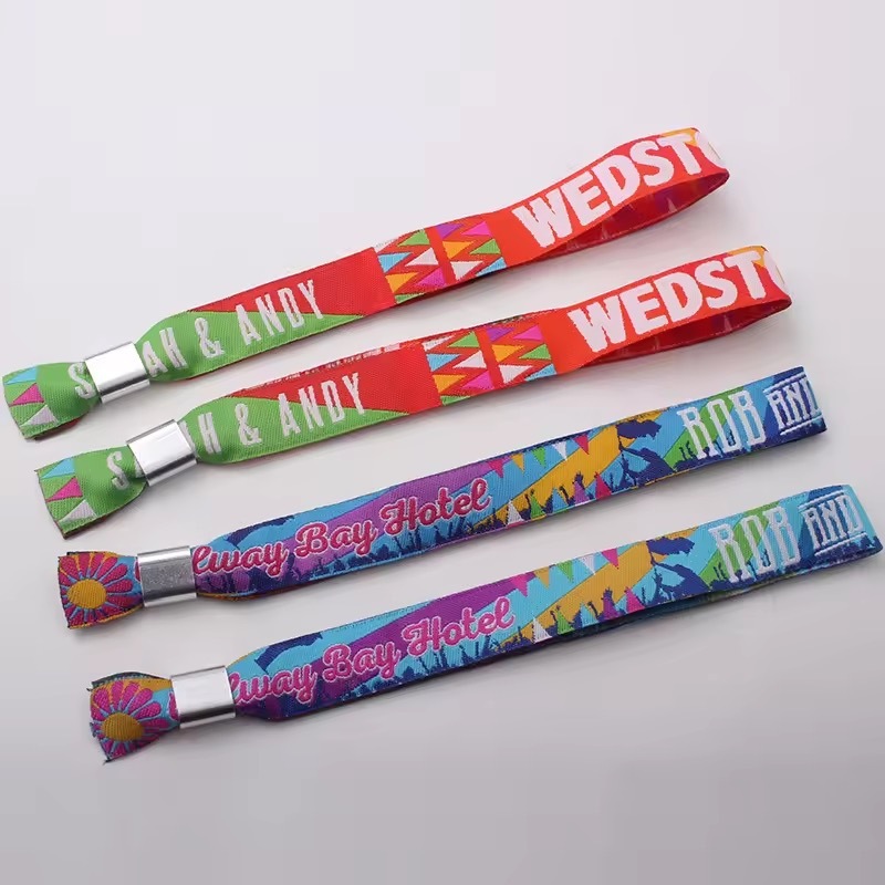Adjustable Customized Eco-Friendly Reusable Satin Fabric Wrist Band Wholesale Fashionable Lanyards for Festival Concerts Image 2
