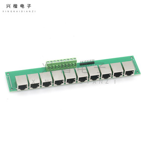 บอร์ดเชื่อมต่ออีเธอร์เน็ต Rj45 10 พอร์ต แบบแนวนอน รูทะลุ 2.54 5.08 มม. โมดูลทดสอบเทอร์มินัล - Product Image 3