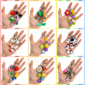 Porte-clés <span class=keywords><strong>en</strong></span> caoutchouc mignon <span class=keywords><strong>en</strong></span> forme d'étoile, accessoires multi-breloques colorés, thème plage, été, anime, étanche, alien, pour usage quotidien, cadeau pour amis et famille - Product Image 3