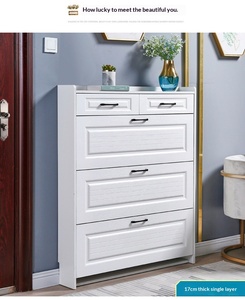 Scarpiera Moderna Bianca a 3 Ripiani in Legno, Organizzatore per 50 Paia <span class=keywords><strong>di</strong></span> <span class=keywords><strong>Scarpe</strong></span>, per Casa, Camera da Letto o Soggiorno - Product Image 2