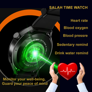 Montre connectée de sport musulmane Sunroad avec écran tactile AMOLED, musique, appels, fréquence cardiaque, direction de la Qibla, design élégant, légère, en métal - Product Image 4