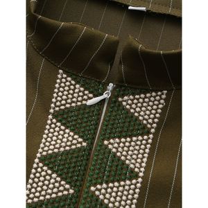 新款非洲民族风格男士休闲条纹刺绣套装2件套Sehe时尚 - Product Image 4