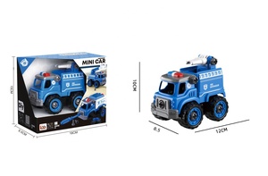 Conjunto de vehículos de ingeniería con destornillador, juguete de ensamblaje de vehículos de policía, bricolaje - Product Image 3