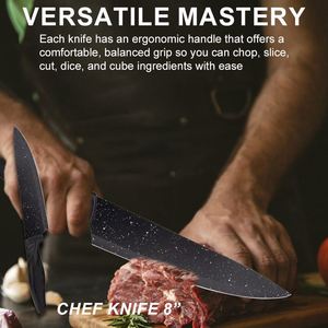 Wholesale Custom Stainless Steel German Black Chef <b>Knife</b> Kit Nonstick Super <b>Sharp</b> Kitchen Cooking Tool Kitchen <b>Knives</b> <b>Set</b> - Product Image 4