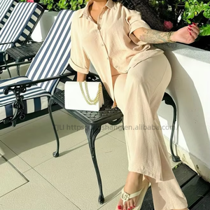 African Women's Casual Loose Short Sleeve Cardigan Shirt <b>Pants</b> 2 Piece Set Fashion - Product Image 6