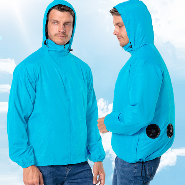 2027 Newst Water Resistant Air Conditioning Clothes Fan Sun Protection Cooling Jacket for UV Protection Fan Jacket