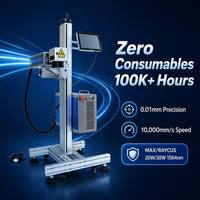 Marqueur laser fibre entièrement automatique LFY-FW2030 20W 30W 1064nm 100K heures sans consommables Graveur métal haute précision DXF/PLT