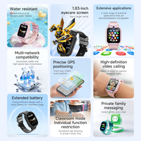 Reloj Inteligente Android 4G para Niños con Correa de Silicona Cuadrada Impermeable IP67, Pantalla Táctil Magnética, Videollamada, Botón SOS y Posicionamiento
