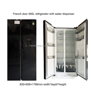 Cross Door 220V Black Fast Cool Freezer Frost Free <b>Refrigerator</b> 460L French Door With Water Dispenser Fridges Frost-Fre - Product Image 2