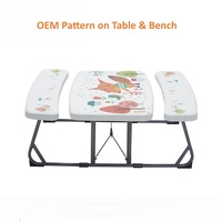 Ensemble table et banc pliants durables en plastique HDPE pour enfants, idéal pour l'extérieur, le jardin, l'école, les pique-niques et le camping