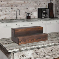 Présentoir Rustique en Bois à 2 Niveaux, Style Américain, pour Bouteilles, Cupcakes, Bijoux et Collections – Organisateur de Comptoir