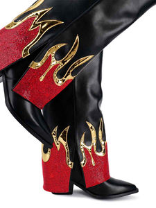 Stivali da Cowgirl WETKISS con Logo Personalizzato, Tacco Alto, Decorati con Strass, Stivali Alti al Ginocchio Pieghevoli, Stivali da Cowboy Scintillanti da Donna per Feste - Product Image 4