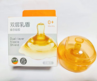 Coussinet d'allaitement en silicone sans BPA Tétine portable et bouclier de mamelon argenté pour bébé de 0 à 12 mois Couvre-mamelon d'allaitement