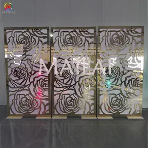 Factory Direct Rose Flower Wall Backdrop Acrylic Decoration Marriage Stand On Sale