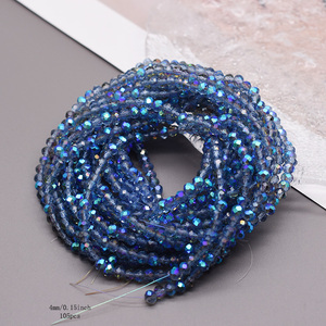 Cuentas de Vidrio Redondas Facetadas de Alta Calidad, <span class=keywords><strong>4mm</strong></span>, 105 Piezas/Hebra, Nuevas, Más Colores, Cuentas Espaciadoras Sueltas para Fabricación de Joyería DIY - Product Image 6