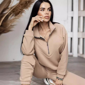 Conjunto <span class=keywords><strong>de</strong></span> Dos Piezas <span class=keywords><strong>de</strong></span> Sudadera con Capucha Informal <span class=keywords><strong>de</strong></span> Moda para Primavera y Otoño, <span class=keywords><strong>de</strong></span> Manga Larga, Color Sólido, Felpa, Ajustado - Product Image 3