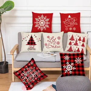 Merry Christmas Outdoor Seat, Burlap Pillow Cover Sublimation Pillow Cushion Cover/