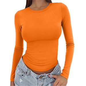 Canal Y2K Fashion Womens top a maniche lunghe girocollo Casual autunno che esce magliette Basic - Product Image 3