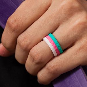 Anillo de fibra de carbono negro Núcleo en blanco de tungsteno Barra de mango de silicona azul Correa de estiramiento de fimosis con cerámica inflable - Product Image 6