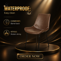 Chaise de salle à manger rétro de luxe en cuir PU blanc avec coutures en X, dossier rembourré, style nordique moderne, pour restaurant et usage domestique