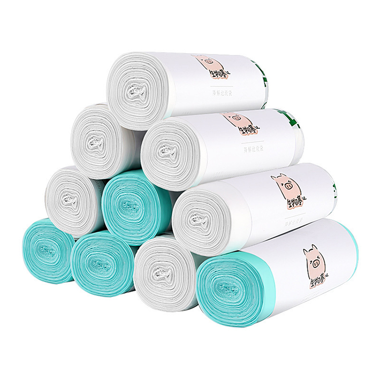 Manufactures Eco Friendly 100% Biodegradable Compostable Cornstarch Kitchen Waste PLA Garbage Bags on roll