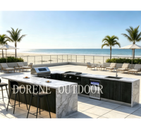 Cuisine extérieure modulaire élégante et durable avec barbecue, évier et four à pizza pour villa de style campagnard