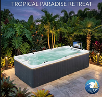 Piscine à contre-courant professionnelle sans fin 4800 mm H-5506 9,5 kW haute puissance avec LED et audio pour exercice, spa de nage moderne pour hôtels et villas