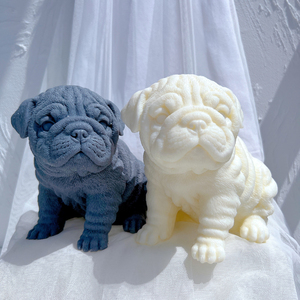 Moule à bougie en silicone pour bougies en cire de soja, motif chiot bouledogue, pour les amoureux des chiens, décoration d'intérieur - Product Image 2