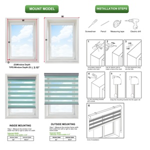 Tende a Rullo Zebra Elettriche Intelligenti Motorizzate <span class=keywords><strong>per</strong></span> Finestre, Compatibili con Alexa - Product Image 6