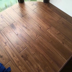 <span class=keywords><strong>Parquet</strong></span> en bois massif de teck chinois contemporain couleur noyer, grain antique, surface ABC, pour espaces de vie intérieurs - Product Image 3