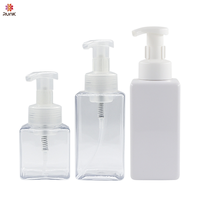 Botol persegi PET 250ml 450ml 500ml, pembersih tangan botol pompa busa perawatan tubuh tersedia