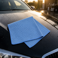 Serviette de voiture en microfibre à séchage rapide et absorbante, tissage gaufré 40x40, chiffon de nettoyage pour vitres, chiffon de detailing automobile, soin des véhicules, carré