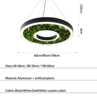 Plafonnier LED Moderne pour Café et Restaurant, Décoration Végétale, Réglable en Hauteur, Dimmable, Aluminium, Feuille Circulaire, CRI 90