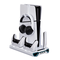 Base de charge pour PS5 Pro, support de casque pour console PS5 Slim, support de rangement USB pour manette PS5, support de refroidissement