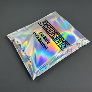 Wholesale Laser Holographic Poly Mailers Custom Logo Rainbow Iridescent Shipping Envelopes Boutique Apparel Packaging Bags - Product Image 2