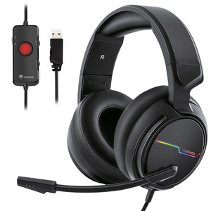 NUBWO N18 Wired Gaming Headset with Detachable Mic & USB Audio Controller, Over-Ear for PC, PS5, Xbox, Switch - Product Image 1