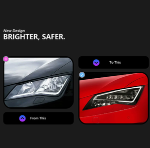 ไฟหน้า LED ใหม่ ชุดไฟหน้า LED พร้อมไฟวิ่งกลางวันและไฟเลี้ยวสำหรับรถยนต์ LEON ปี 2013-2017 - Product Image 4