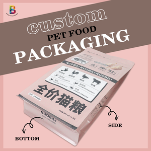 Material de embalaje de alimentos para mascotas personalizado, bolsa inferior plana de embalaje de alimentos secos con cremallera - Product Image 3
