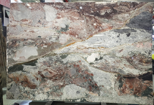 Dalles de marbre poli quatre <span class=keywords><strong>saisons</strong></span> vert rose naturel de luxe <span class=keywords><strong>Les</strong></span> Quatre <span class=keywords><strong>Saisons</strong></span> Printemps Carreaux de sol muraux Comptoirs Grande dalle - Product Image 2