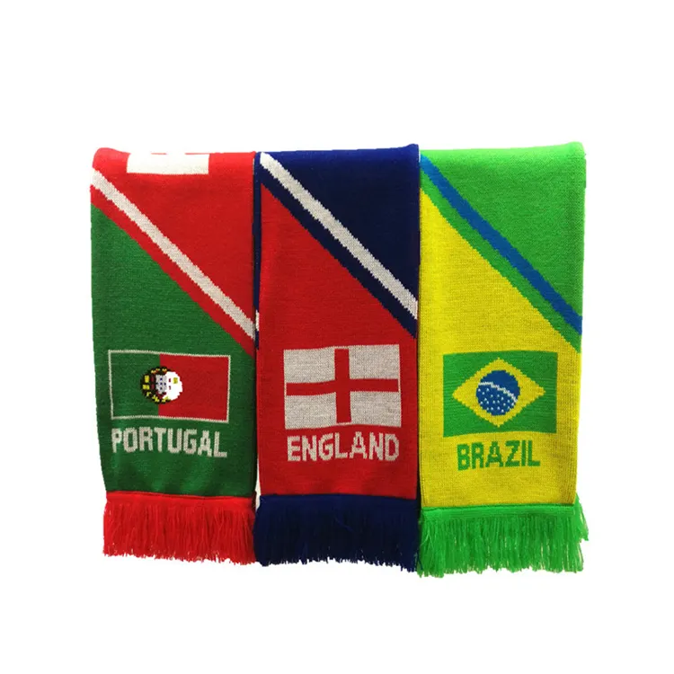 140*17Cm Custom Jacquard Breien Sjaals Fans Voetbal Sjaal