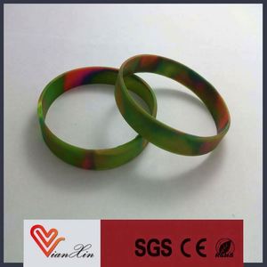 Custom Colorful <b>Rainbow</b> Wristband Colour Mixture Silicone <b>Bracelets</b> With Debossed - Product Image 6