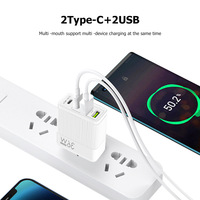Adaptor Pengisian Cepat 36W 2USB 2 Port Tipe-C dengan Perlindungan Sirkuit Pendek untuk Android/iOS Colokan US/UK/EU Input 0.5A