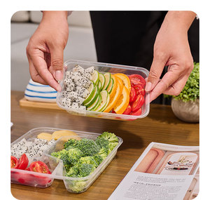 Boîte à bento personnalisée à un compartiment Boîte à lunch en plastique de gros Boîte à lunch de style américain avec couvercle - Product Image 2