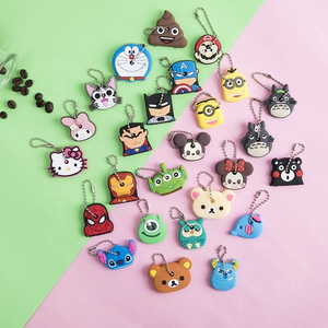 Wholesale Cheapest <b>Cute</b> Cartoon Key Holder Cover Cap Case Keychains/Silicone Mickey Key Ring Stitch <b>Bear</b> Key Chains for Gifts - Product Image 4